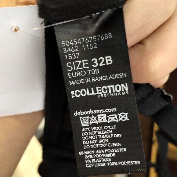 🍒2/$50🍒NWT Black Push Up Bra with Elegant Detailing 32 B - Picture 9 of 16